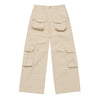 FRONT POCKET WIDE CARGO PANTS BEIGE