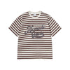 STRIPE LOGO PRINT SHORT SLEEVE T-SHIRT DARK BROWN