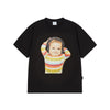 BABY FACE STRIPE HEADSET SLEEVE T-SHIRT BLACK