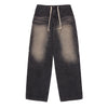 WAIST STRING CARPENTER DENIM PANTS BLACK