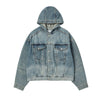 OVERSIZE DENIM HOODIE TRACKER JACKET BLU