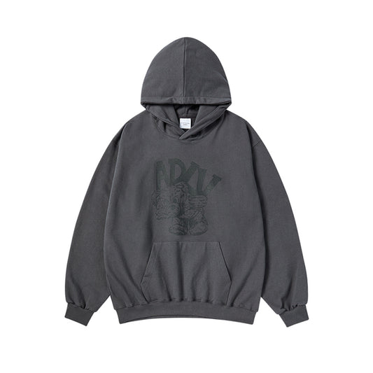 ADLV PIGGYBACK HOODIE CHARCOAL