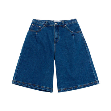 POINT LOGO POCKET DENIM SHORT PANTS BLUE