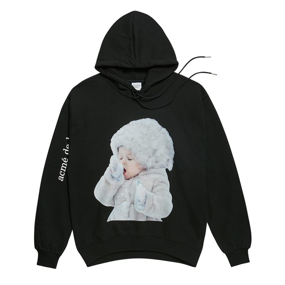 ADLV BABY FACE HOODIE BLACK SNOW AU$189.00 | acmé de la vie
