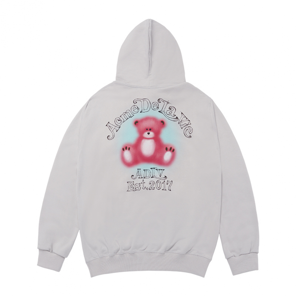 さらに100円引き◆ACME DE LA VIE◆BLUR SKETCH BEAR HOODIE acmé de la vie X HOSHI] BLUR SKETCH BEAR HOODIE GREY AU