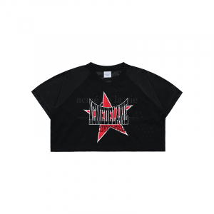 STAR FULL LOGO FOOTBALL JERSEY SHORT SLEEVE T-SHIRT BLACK