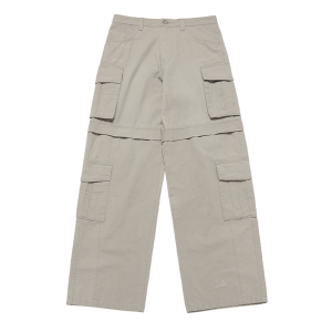 DAMAGE WASHED WIDE CARGO PANTS IVORY