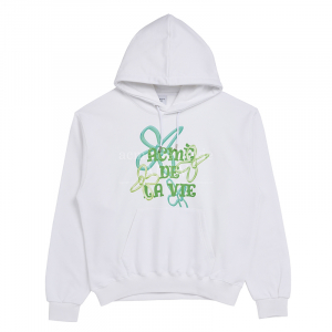 3D FLOWER ARTWORK HOODIE WHITE