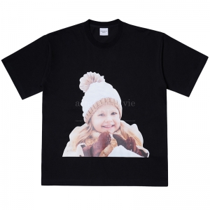 ADLV BABY FACE SHORT SLEEVE T-SHIRT BLACK BROWN BEANIE