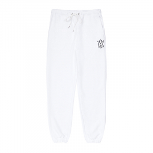 A LOGO EMBLEM PATCH TRAINING PANTS WHITE