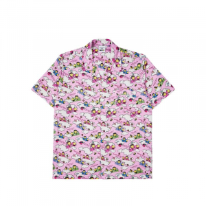 [SMILEY® X acmé de la vie] AIRPLANE ARTWORK PATTERN SHORT SLEEVE SHIRT PINK