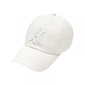 A LOGO EMBLEM EMBOSSING PATCH BALL CAP WHITE