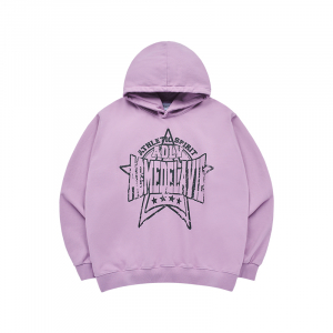 PREPPY LOGO CRACK PRINTING HOODIE LIGHT PINK