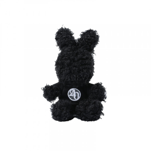 FUZZY RABBIT DOLL KEY RING BLACK