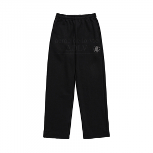 A LOGO EMBLEM ROUNDING EMBROIDERY TRAINING PANTS BLACK