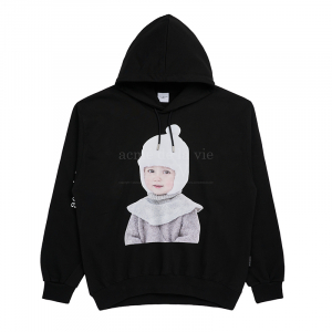 BABY FACE WHITE BOY HOODIE BLACK