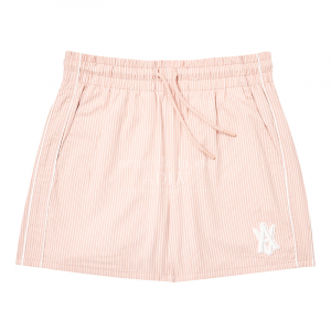 A LOGO EMBLEM PATCH STRIPE SHORT PANTS PINK