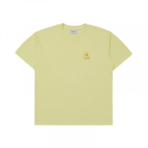 FUZZY BEAR SHORT SLEEVE T-SHIRT LIGHT YELLOW