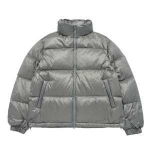 BASIC LOGO OVERSIZE SHORT DUCK DOWN JACKET KHAKI BEIGE