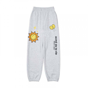 [SMILEY® X acmé de la vie] BIKER SMILEY SUNNY ARTWORK PRINTING SWEAT PANTS MELANGE