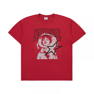 AE LOGO ASTRONAUT ARTWORK SHORT SLEEVE T-SHIRT RED