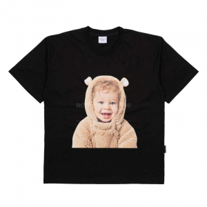 BABY FACE BEAR DOLL SHORT SLEEVE T-SHIRT BLACK