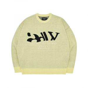 ADLV BIG CUTTING LOGO KNIT YELLOW