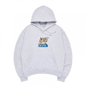 FIRE BEAR EMBROIDERY HOODIE MELANGE