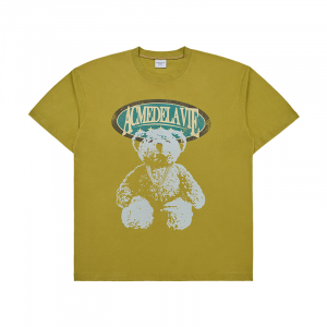 VINTAGE OVERLAP BEAR SHORT SLEEVE T-SHIRT MUSTARD