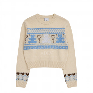 NORDIC BEAR PATTERN KNIT IVORY