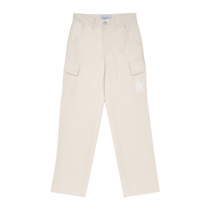 A LOGO EMBLEM EMBROIDERY CARGO PANTS IVORY