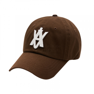 A LOGO EMBLEM CHAIN EMBOSSING PATCH BALL CAP BROWN