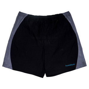 CONTRAST WOVEN SETUP SHORT PANTS BLACK