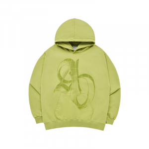 HALFTONE SYMBOL PRINTING HOODIE LIME