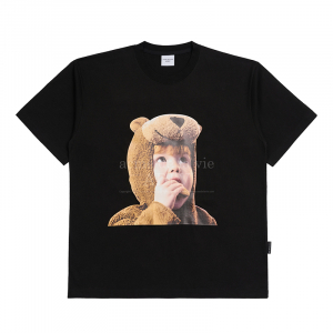 BABY FACE BEAR BOY SHORT SLEEVE T-SHIRT BLACK