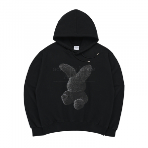 FUZZY RABBIT HOODIE BLACK