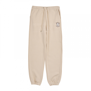 A LOGO EMBLEM PATCH SWEAT PANTS BEIGE