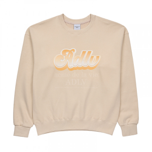 GRADATION CARTOON LOGO SWEAT SHIRT BEIGE