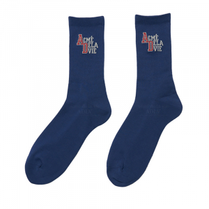 COLORING OLD SCHOOL LOGO SOCKS NAVY