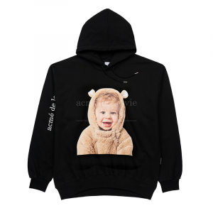 BABY FACE BEAR DOLL HOODIE BLACK