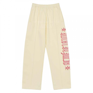 SIDE EMBOSSING PRINTING TRAINING PANTS LIGHT YELLOW