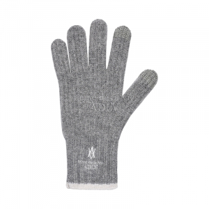 A LOGO EMBLEM EMBROIDERY KNIT GLOVES MELANGE