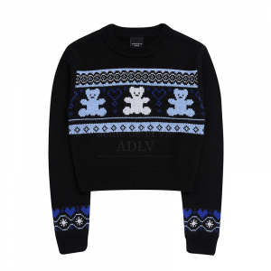 NORDIC BEAR PATTERN KNIT BLACK