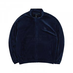 NEW SYMBOL LOGO VELOUR SET UP JACKET NAVY