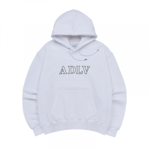 OUTLINE PRINTING LOGO HOODIE WHITE