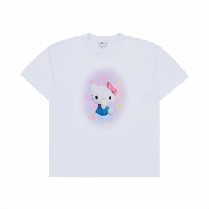 ADLV X SANRIO HELLO KITTY 3D ARTWORK SHORT SLEEVE T-SHIRT WHITE