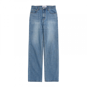 WIDE FIT BASIC BRUSH DENIM PANTS BLUE