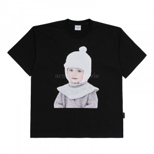 BABY FACE WHITE BOY SHORT SLEEVE T-SHIRT BLACK