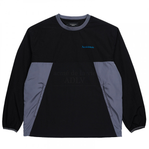 CONTRAST WOVEN SETUP LONG SLEEVE BLACK