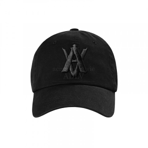 A LOGO EMBLEM TONE ON TONE BALL CAP BLACK